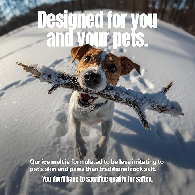 Peach Country Orange Ice Melt Pet Friendlier Eco-Friendly De-Icer, Fast-Acting Granules for Driveways, Walkways & Entryways, 8 lb Pail