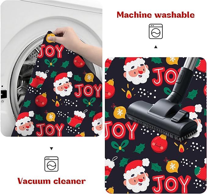 6' X 9' Christmas Rugs Xmas Area Rug for Kids Boys Girls Teens Bedroom Living Room Nursery Dining Area Dorm Santa Claus Carpet Low Pile Floor Mat Pad Indoor Winter