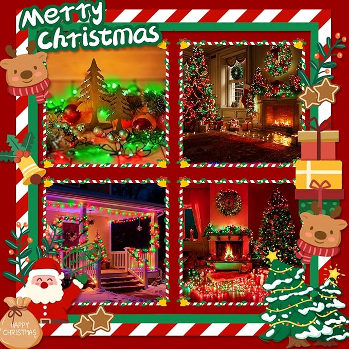 Voice Control 88ft 240LED Smart Christmas String Lights Outdoor/Indoor | String Lights Plug in with Remote, 12Modes, 7Voice Commands & Timers, Christmas Twinkle Light for Xmas Tree Decor (Red & Green)