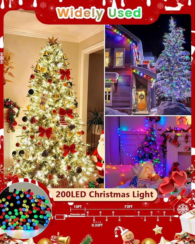 Smart Color Changing Christmas String Lights, 107FT 300LED App Control RGB LED String Lights with Remote & Timer, Waterproof Twinkle Christmas Tree Lights Indoor Outdoor Holiday Xmas Tree Decorations