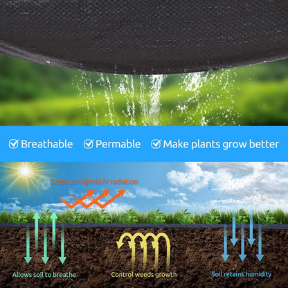 6ft x300ft Black Weed Barrier Landscape Premium Fabric-Heavy Duty Woven Ground Cloth with Superior Permeability Weed Control Convenient Design