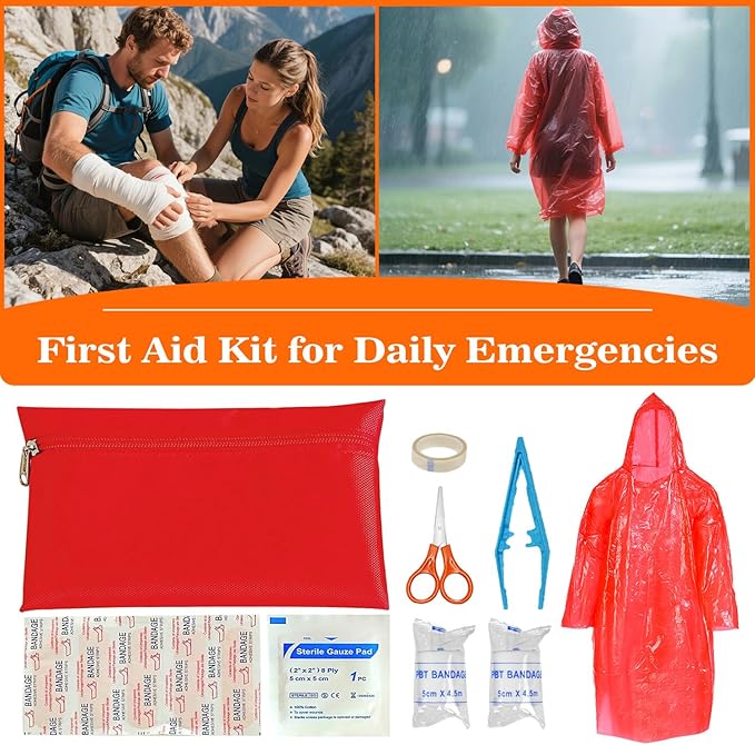 Car Emergency Kit with Jumper Starter and Air Compressor, Roadside Emergency Tool Kit for Truck Venicle Auto, Men Women Winter Travel Road Side Safety Essential Survival Bag with First Aid Kit