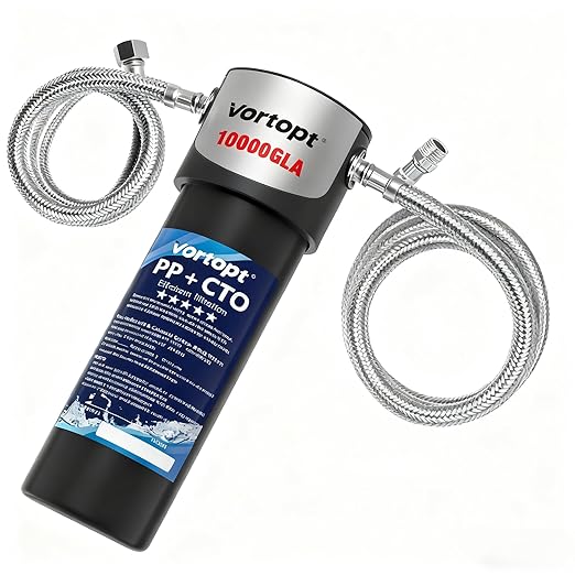 Vortopt Q1 Under Sink Water Filter System,Reduces Chlorine,Lead,Bad Taste & Odor,Under Counter Water Filter Direct Connect to Kitchen Faucets,NSF/ANSI 372/42 Certified,1 Year.