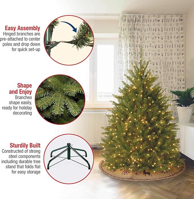 National Tree Company 4.5 ft Unlit Dunhill Fir Artificial Christmas Tree, 763 Tips, Includes Stand, Green