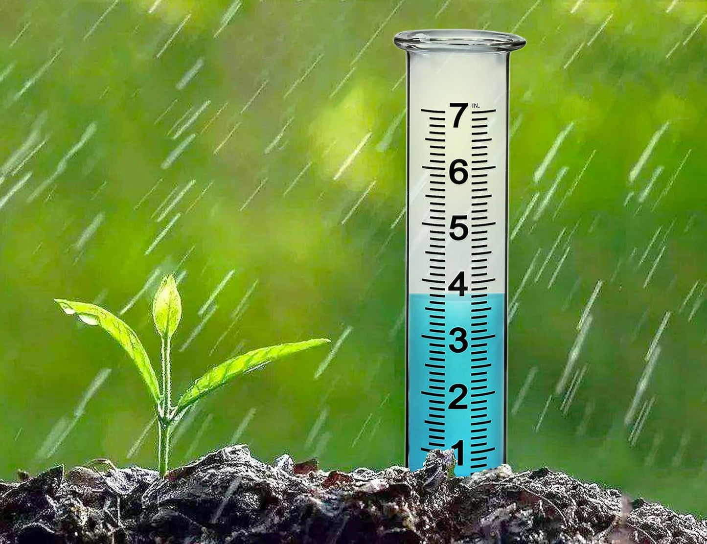 JMBay rain Gauge Replacement Tube Glass, 7 inch Glass rain Gauge Replacement Tube with Lip, rain Gauge Tube Outdoor for Yard Garden, with Clean Tube Brush, Best Rated,2 Packs