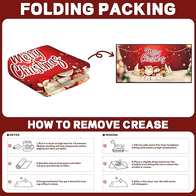 Christmas Rug, Snowman Rug, Xmas New Year Gift Door Mat for Bedroom Living Room Kitchen, Merry Christmas Indoor Floor Mats for Holiday Festive Decoration,79" X 39"