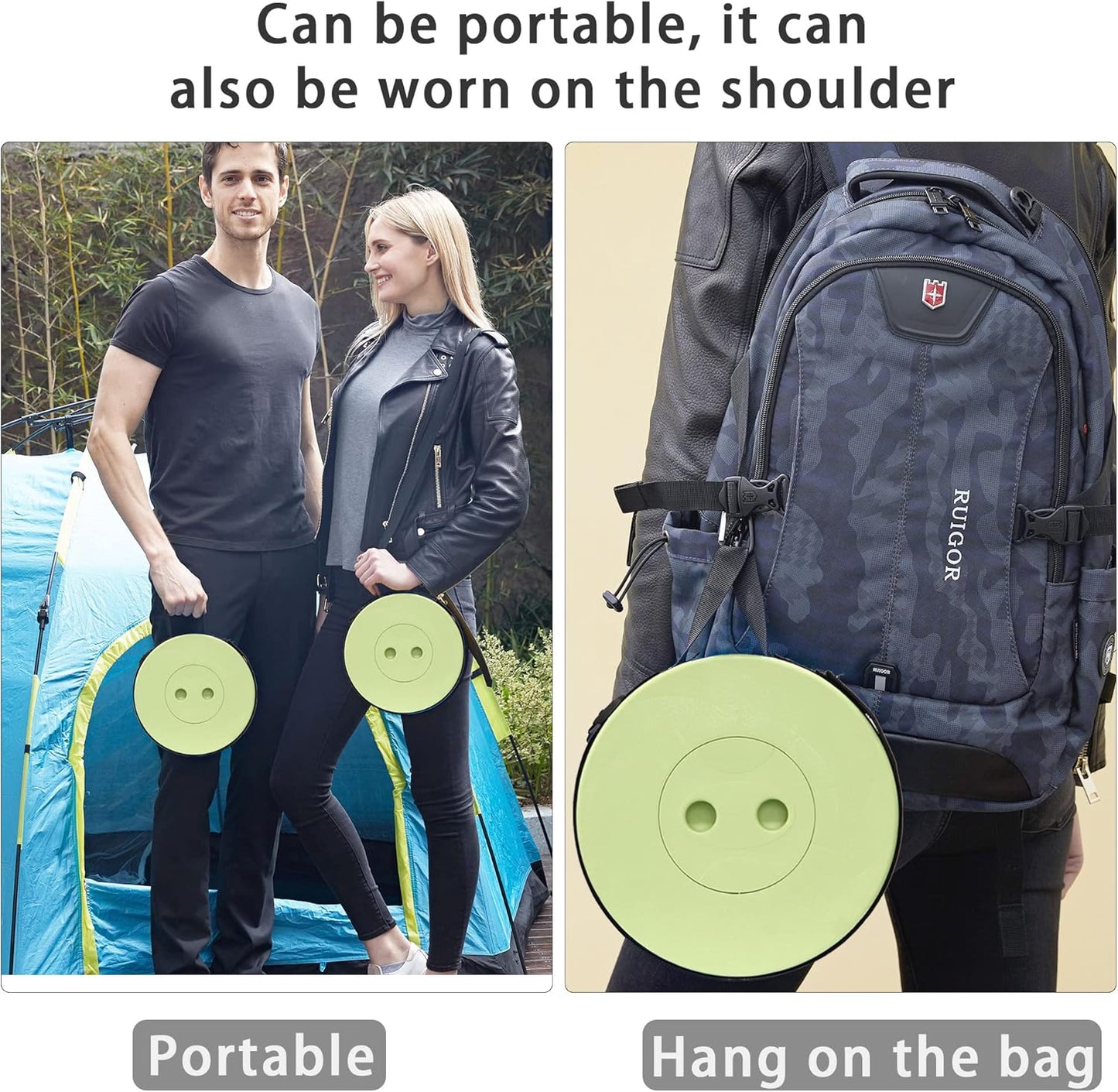 ALEVMOOM Upgraded Folding Stool with Cushion,Portable Collapsible Retractable Stool,Outdoor Chair,Yet More Sturdy Load Capacity 440lbs for Camping Garden Fishing Hiking BBQ with Carry Bag