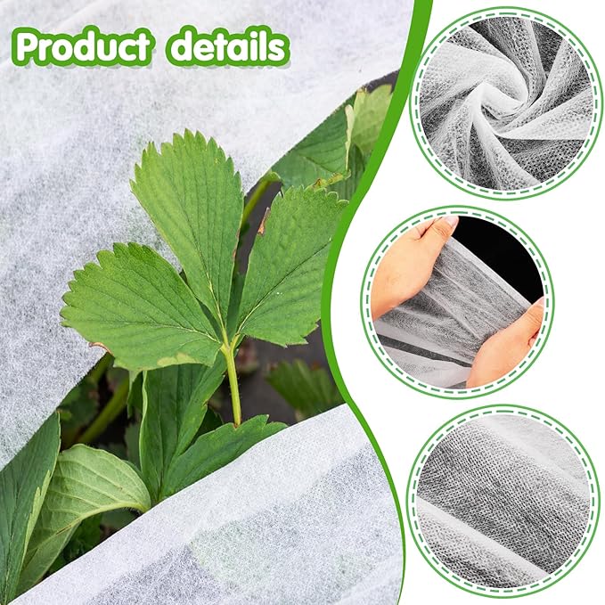 2PCS 10 Ft x 50 Ft Plant Covers Freeze Protection 1.05 oz/yd²Frost Blankets for Winter Outdoors Plants Floating Row Cover Frost Cloth Plant Freeze Protection