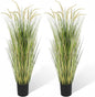 KOL Artificial 5ft 2-Pack Horsetail Reed Grass, 59in Tall Artificial Indoor Outdoor Fake Grass Plant, Home Office Decorative Artificial Plants in Pot Faux Plant Greenery, Wedding Decor