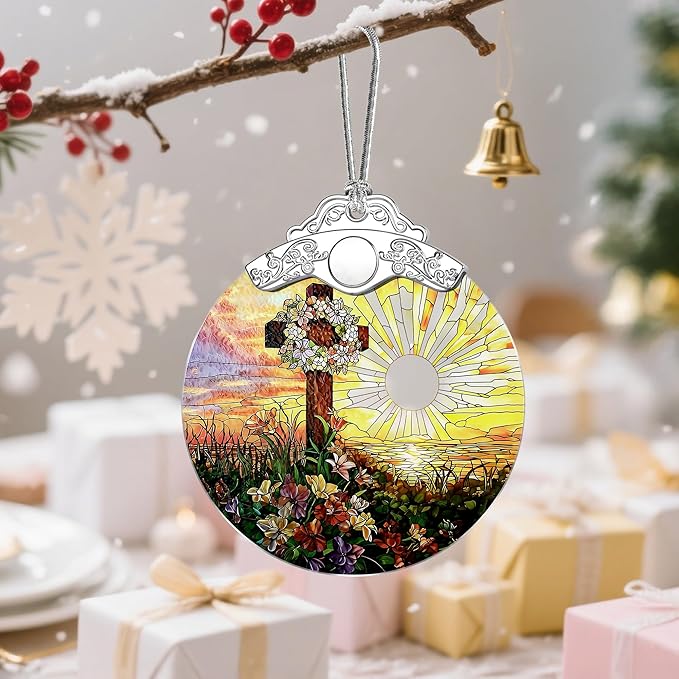 Christian Cross Ornament, Christmas Ornaments, Christian Christmas Decoration, Religious Decor, Gifts for Christians, Religious Gifts, Baptism Gift, Easter & Xmas Gift ﻿