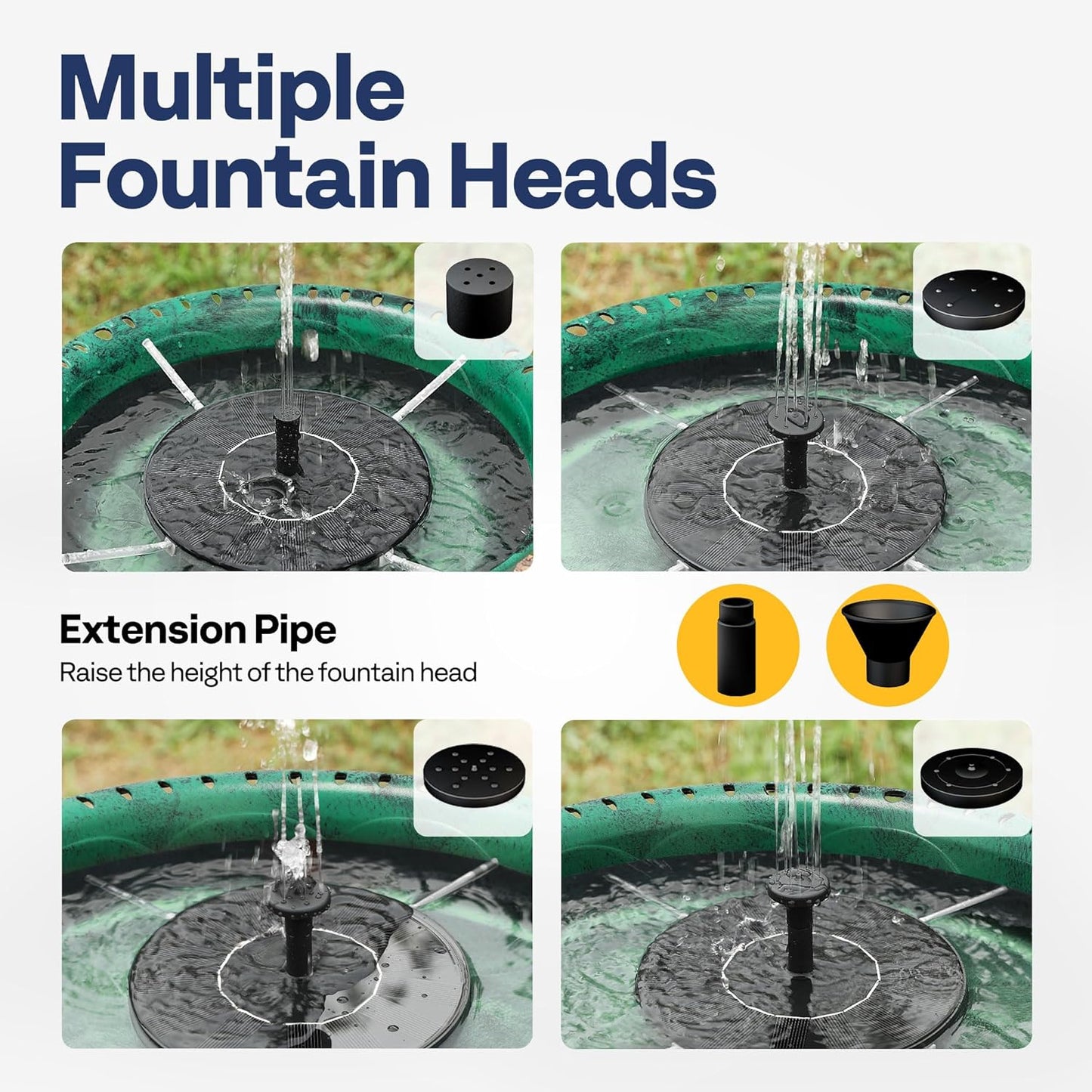 VIVOHOME Polyresin Bird Bath Bowl with Solar Fountain, 29 Inch Height Outdoor Freestanding Birdfeeder with Metal Stake, Capacity 1.4 Gallons, 5-Pronged Base, Green