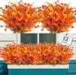 AGIRL 12 Bundles Artificial Fall Flowers Outdoor Indoor Decoration,No Fade Autumn Fake Plastic Plants with Eucalyptus Leaves,Faux Mums for Thanksgiving Garden Front Door Porch Patio Fall Decor