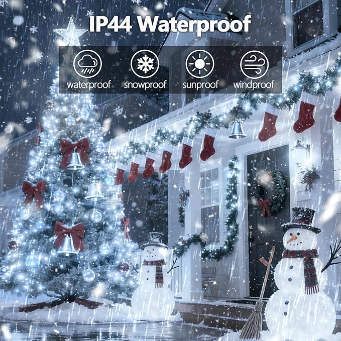 Voice Control 88ft 240LED Smart Christmas String Lights Outdoor/Indoor | String Lights Plug in with Remote, 12Modes, 7Voice Commands & Timers, Christmas Twinkle Light for Xmas Tree Decor (Cool White)