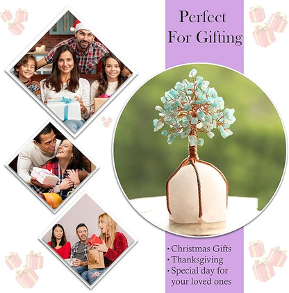 Amazonite Crystal Tree of Life - Handmade Gemstone Tree, Natural Quartz Stone Base, Chakra Tree of Life, Copper Wire Money Tree, Feng Shui Tree, Crystal Decorations, Healing Crystal, Spiritual Gifts