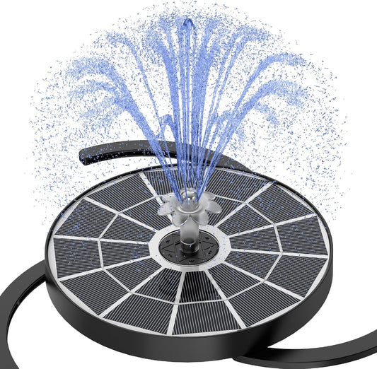 AISITIN 3.7W Solar Bird Bath Fountain Upgraded 6.3" Solar Glass Panel, Solar Powered Fountain Pump with Integrated Bracket & Storage for Bird Bath, Pond, Garden, Aquarium and Outdoor