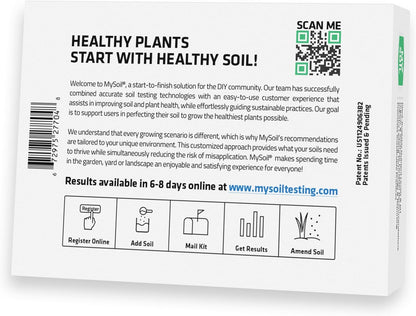 MySoil Soil Test Kit 4 Pack, Unlock Your Lawn & Garden Potential, Complete & Accurate Nutrient and pH Analysis with Recommendations Tailored to Your Soil and Plant Needs