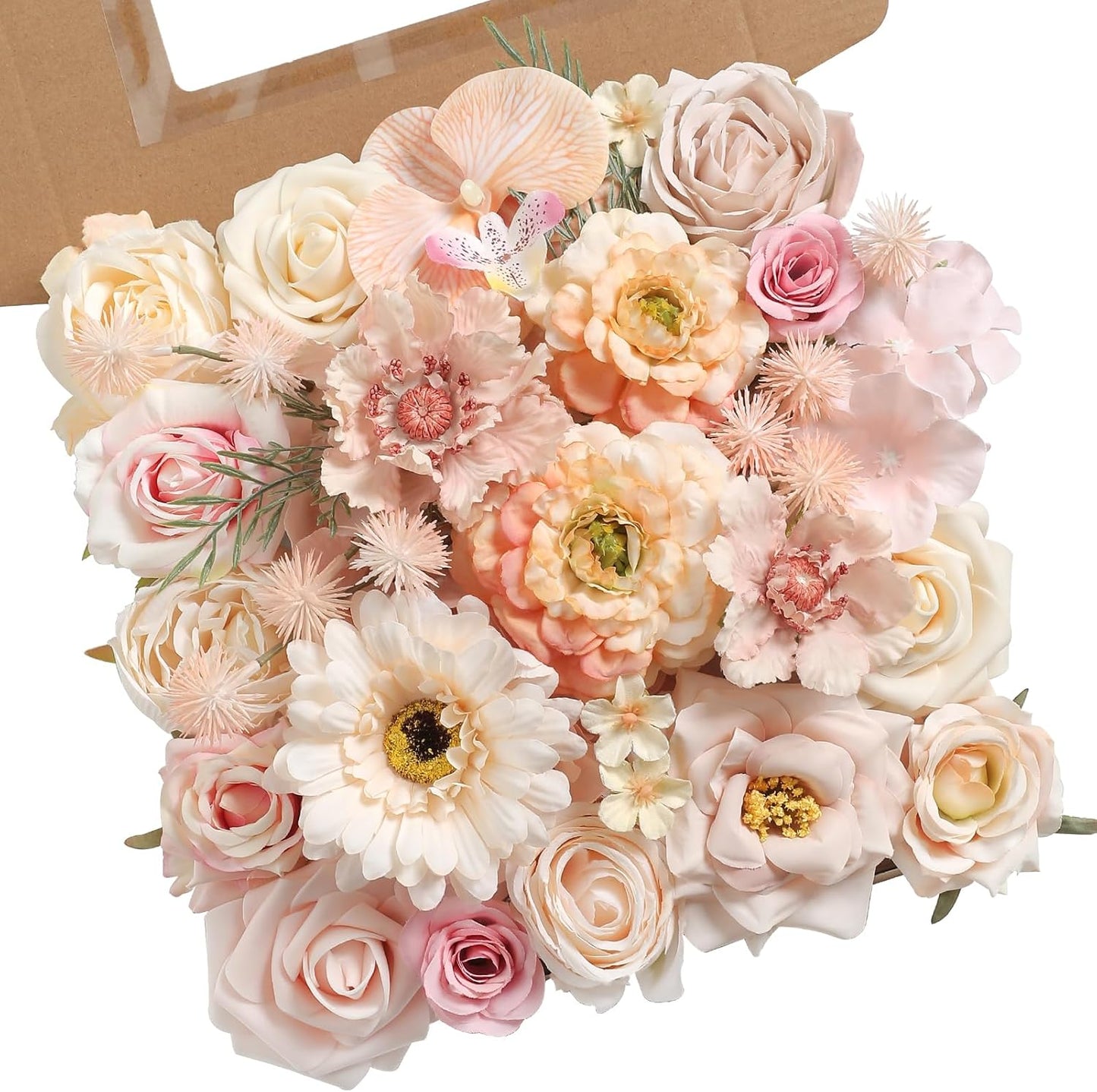 Artificial Flowers Combo for DIY Centerpieces Arrangements Wedding Bouquets Centerpieces Arrangements Party Baby Shower Home Decorations (Nude Champagne)