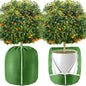 2 Pcs Large Plant Pot Covers for Winter Potted Plant Freeze Protection Cover Frost Jacket with Zipper Drawstring to Keep Outdoor Plants Flowers Shrubs Trees Warm (25.6" D x 19.7" H - Green)
