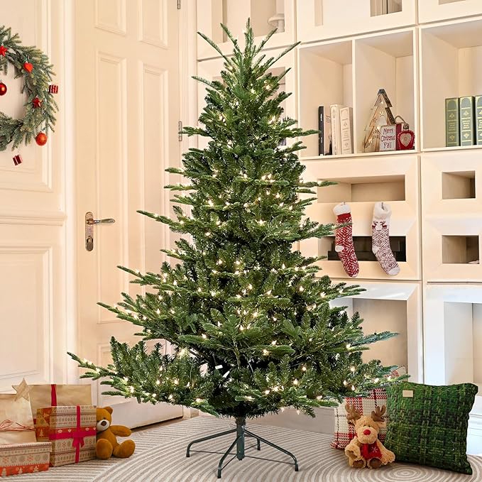 Pre-Lit Premium Spruce Fake Xmas Tree with 200 Lights, Leheyhey 4FT Artificial Christmas Tree with 674 PE&PVC Mixed Branch Tips, Metal Stand and Hinged Branches