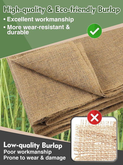 ANPHSIN 75ftx40in Natrual Burlap Plant Covers Freeze Protection - Winter Frost Plant Blankets, Frost Cloth Tree Wrap for Outdoor Bushes Trees Potted Plants Cold Weather