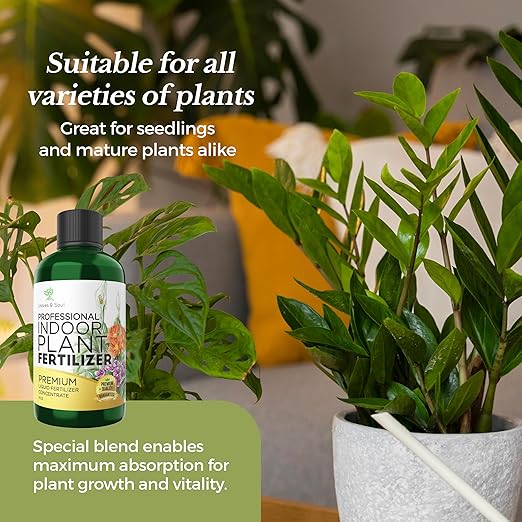 Professional Liquid Indoor Plant Fertilizer | 3-1-2 Concentrate for Plants and Flowers | Multi-Purpose Blend & Gardening Supplies | 8 oz Bottle