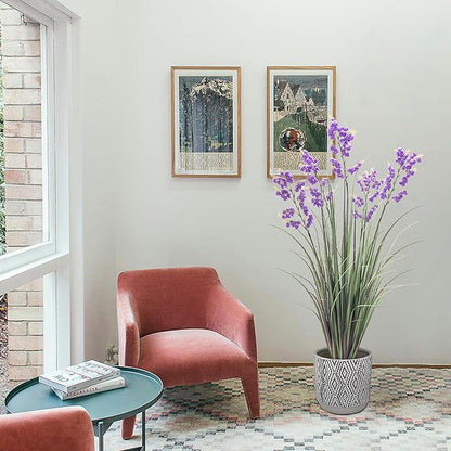 Green Onions Home Decor Fake Plants Lily of The Valley Snake Plant Home DéCor Accents Artificial Grass Room Decor Artificial Plants Indoor Artificial Grass 47“ 1 Pack（Purple）