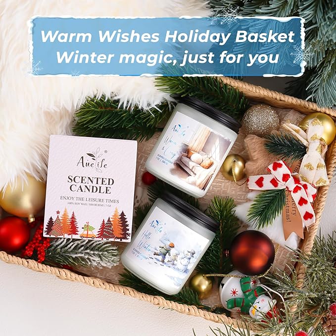 Warm & Cozy Soy Scented Candle - Holiday Scent for Home & Winter Christmas Gifts