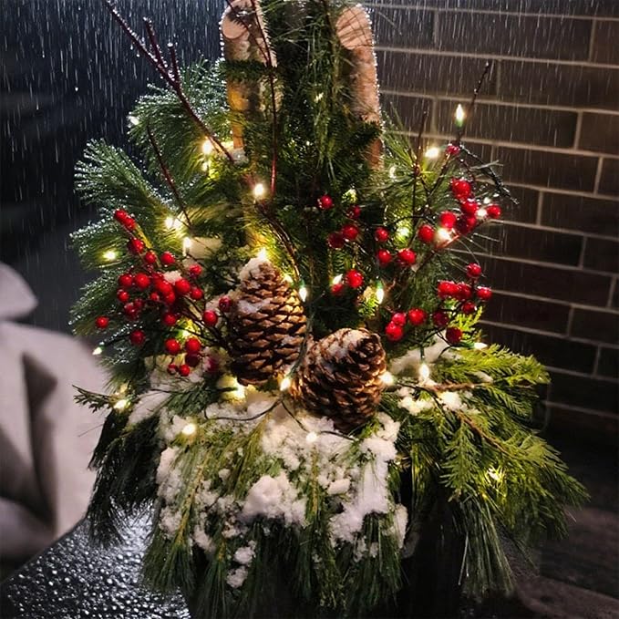 Christmas String Lights Battery Operated - 17 FT 50 LED Bulb Clear Mini Lights with 8 Modes, Waterproof Tree Light for Xmas Christmas Garland Bedroom Outdoor Indoor Holiday Party Garden Decor