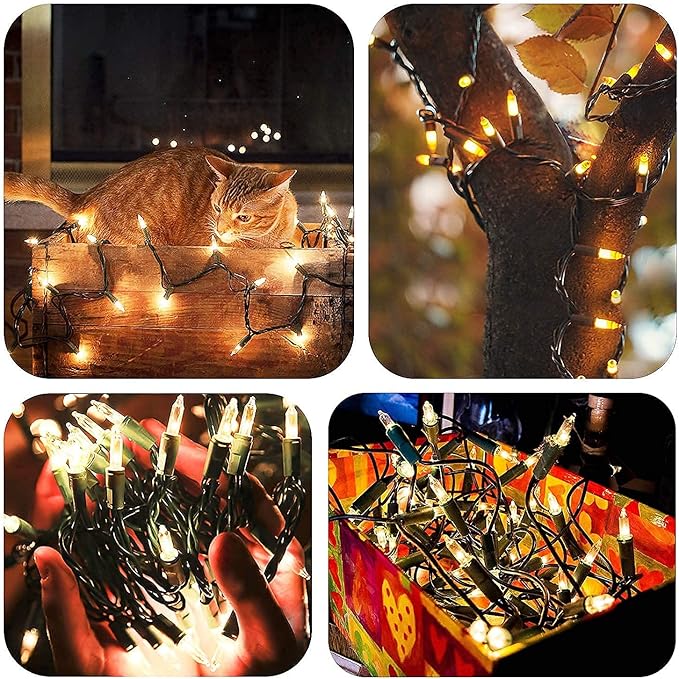 Christmas Lights - Battery Operated String Lights 50 LED String Lights Mini Lights with Auto-Timer and 8 Lighting Modes for Christmas Wreath Party Wedding Garden Home Decoration, Warm White