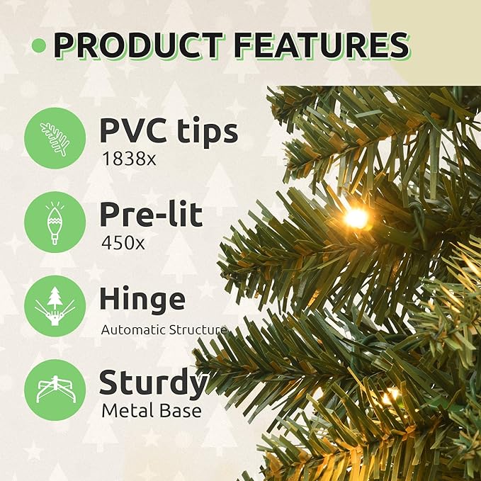 GOOBED 6FT Prelit Artificial Christmas Tree with Remote, Green Bell Shape Christmas Tree with Dual Color LED Lights, 11 Light Modes & Stand, Xmas Holiday Decor for Home,Mall, Office and Restaurant