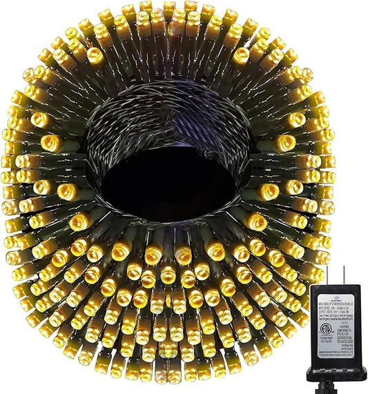393 FT Christmas Lights 1000 LED Xmas Lights Outdoor Christams String Lights Waterproof 8 Modes & Timer, Fairy Lights Plug in for Weeding, Patio, Party, Holiday,Christmas Decor(Warm White)