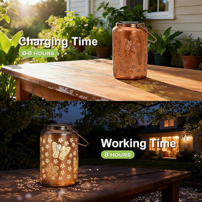 Gifts for Women Men Butterfly - Solar Lights Outdoor Garden Decor for Outside, Solar Lantern Outdoor Waterproof for Outdoor Decor, Pathway, Yard, Patio Landscape Lighting