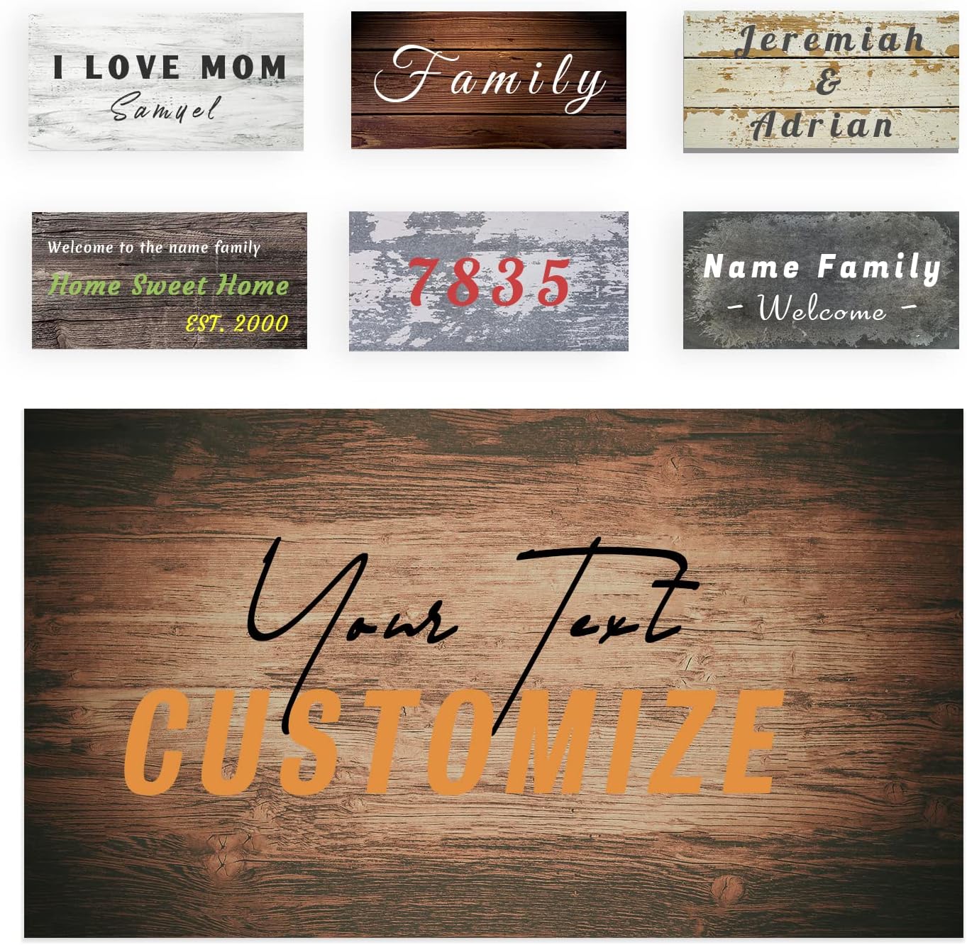 Custom Quotes Wall Decor Personalized Text Names Canvas Prints Create Wall Art Sign Ready to Hang (5x10in)