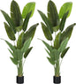 Large Artificial Plants Indoor 7.2Ft Silk Bird of Paradise Big Tall Fake Tree Faux Green Silk Floor Potted Plants for Home Living Room Bedroom Office Decor (2 Pack)…