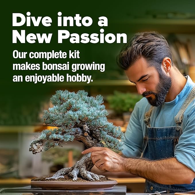 Bonsai Tree Kit Gifts for Men & Women - Grow 4 Bonsai Trees - Unique Gardening Crafts for Adults, DIY Hobbies for Plant Lovers & Gardeners - Unusual Christmas Gift Ideas for Mom & Dad