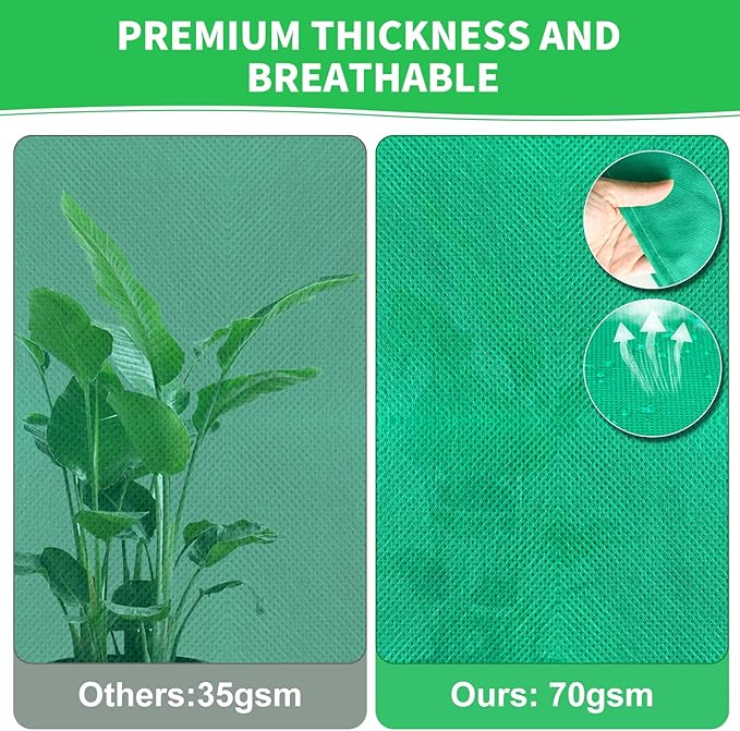 Phopich 4 Pack Plant Covers Freeze Protection, 32''W x 48''H 2.5oz/yd² Winter Tree Frost Blankets Frost Cloths Protectors Bag Cover with Zipper Drawstring for Outdoor Plants Shrub Fruit Trees Potted