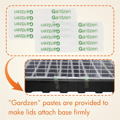 Gardzen 10-Set Garden Propagator Set, Seed Tray Kits with 400-Cell, Seed Starter Tray with Dome and Base 15" x 9" (40-Cell Per Tray)