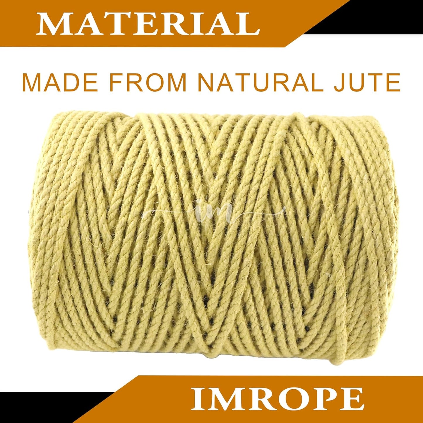4mm x 400 Feet Yellow Jute Rope, Twine for Gardening Tomato Climbing Plant Tie Floristry Crafts Gift Wrapping Packing Decor