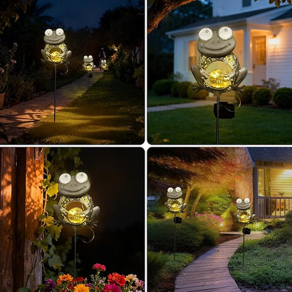 Solar Lights Outdoor Decor, Solar Frog Yard Decorations Outdoor, Garden Decorative, IP65 Waterproof, Gifts for Women Mom, for Yard Patio Lawn Pathway Landscape