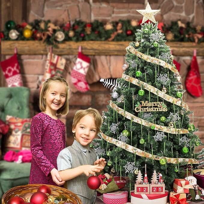 AMS Sparkling Glitter Plastic Icicle Ornaments 30 PCS Twisted Icicles Decoration Christmas Tree and Holiday Xmas Party Hanging (5.1'', Green)