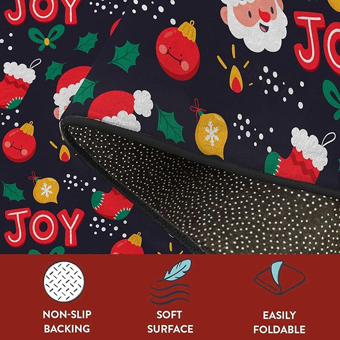 6' X 9' Christmas Rugs Xmas Area Rug for Kids Boys Girls Teens Bedroom Living Room Nursery Dining Area Dorm Santa Claus Carpet Low Pile Floor Mat Pad Indoor Winter