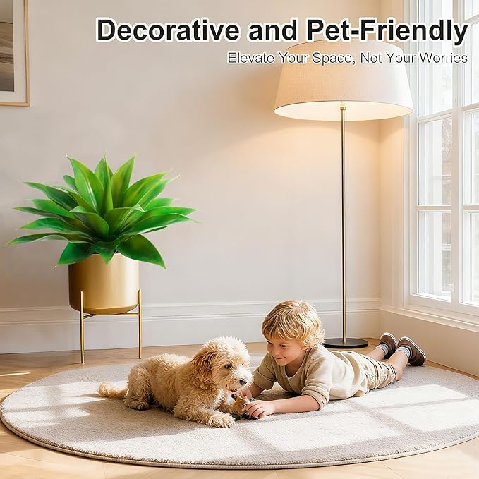 Artificial Agave Plant Fake Agave Plant Artificial Plants Outdoor Uv Resistant Artificial Fake Plants Suitable for Indoor Home Decor Outdoor Courtyard Balcony Terrace Decor 1Pcs,17.8'',Green