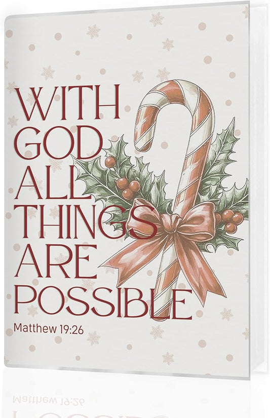 Christian Christmas Photo Albums 4x6 Pictures, with God All Things Are Possible Bible Verse Xmas Small Memory Photo Album Book for Baby Family Graduation Wedding Travel Vacation
