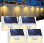4 Pack Solar Fence Lights Waterproof, Motion Sensor Deck, Warm White LED Outside Wireless for Wall, Yard, Garden - White