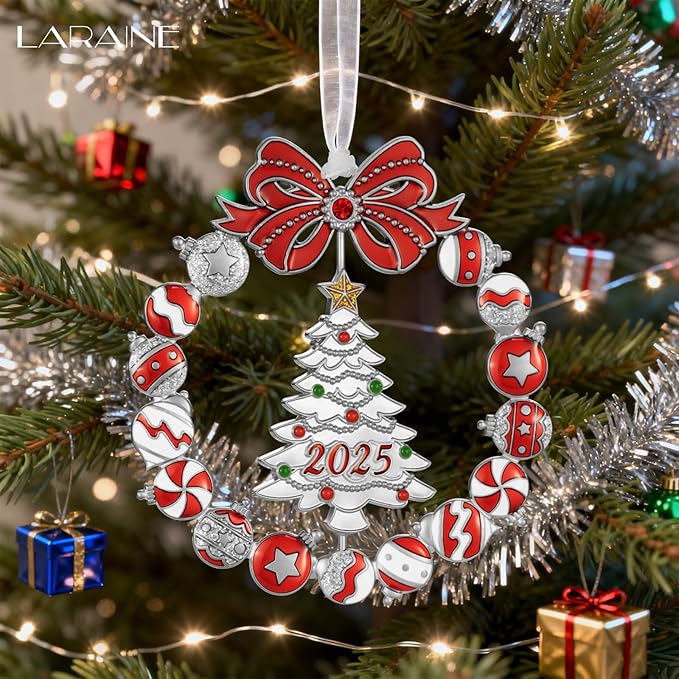 Laraine Christmas Tree Ornaments – 2025 Decorative Rotation Hanging Pendant of Car Charm Holiday Keepsake Gift Home Decor (New Tree (2025))