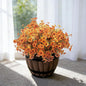 Artificial Fall Flowers Fake mums for Outdoors - UV Resistant & Fade-Resistant Fake Flowers, 24 Bundles Orange Yellow Waterproof Faux Flowers for Garden, Yard, Patio, Wedding & Fall Decor
