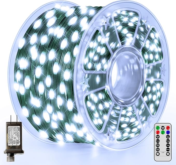 Christmas Lights 1200 LED 394 FT, IP67 Waterproof Christmas Tree Lights with 8 Modes, Outdoor String Lights with Timers & Memory Function, Xmas Light for Holiday Decor (Cool White)