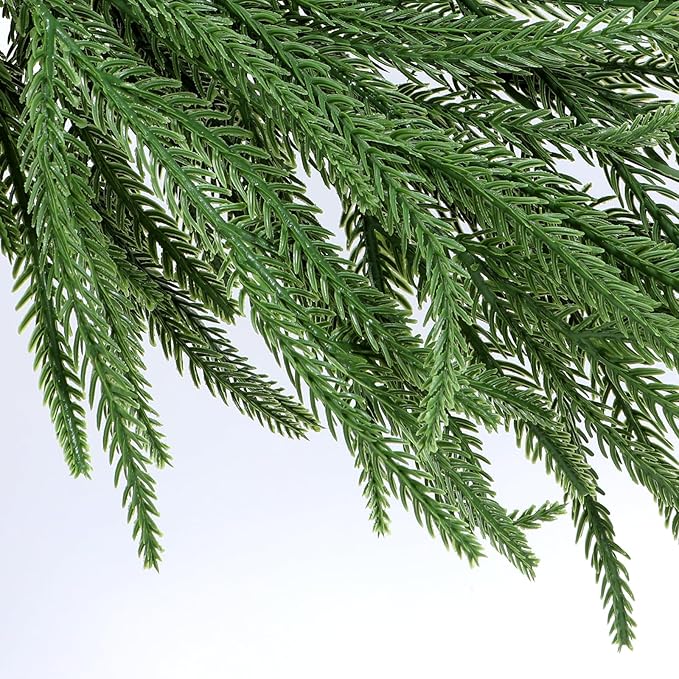 Faux Norfolk Pine Christmas Garland – Real Touch Greenery Artificial Cedar Christmas Garland for Fireplace Mantel, Staircase, Door Frame, Holiday Indoor Winter Décor (5FT)