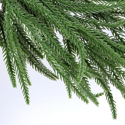 Faux Norfolk Pine Christmas Garland – Real Touch Greenery Artificial Cedar Christmas Garland for Fireplace Mantel, Staircase, Door Frame, Holiday Indoor Winter Décor (12FT)