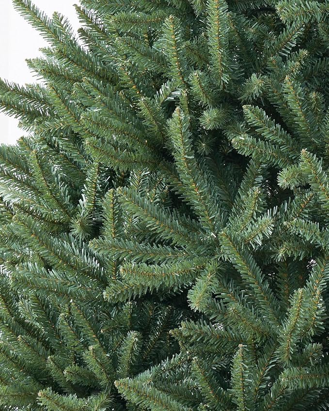 7FT Blue Spruce Christmas Tree, Premium Hinged Artificial Christmas Tree, Full Unlit Xmas Tree 7 Feet No Lights, Non Pre-lit for Indoor and Outdoor Fir Green Festive Holiday